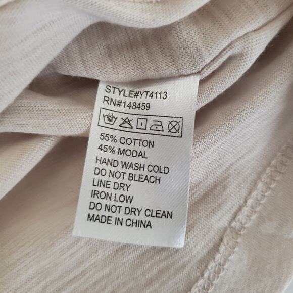 Mavonie Beige SIZE S Fringe Short Sleeve Boho Batwing Poncho Top Cowgirl Western - Picture 7 of 10